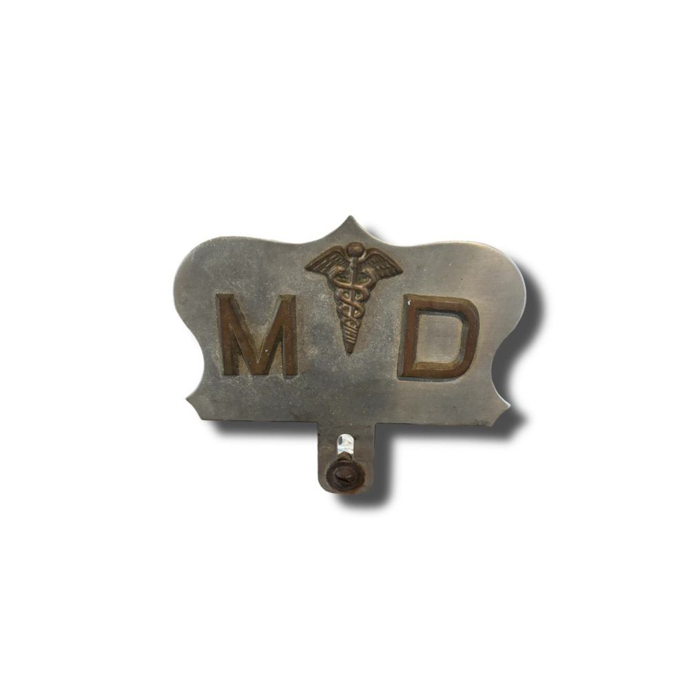 1950 Era Medical Doctor License Plate Topper Vintage Wall Decor